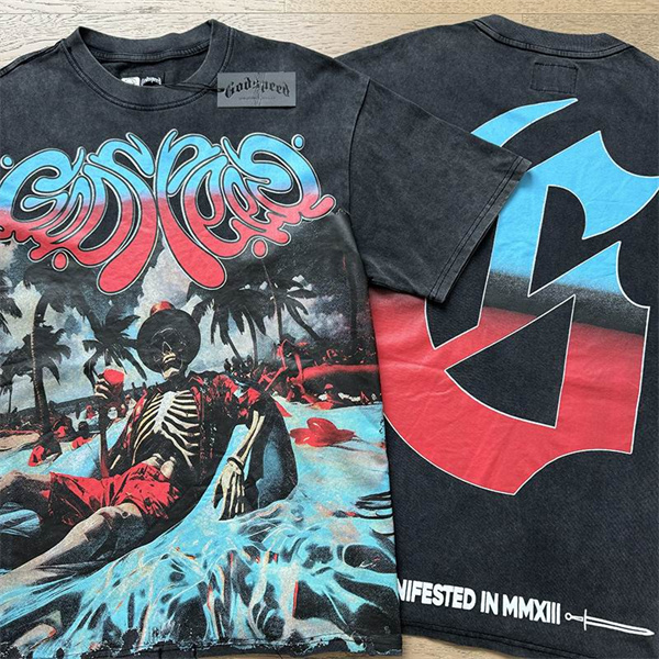 Godspeed neck T-shirt-M-0121