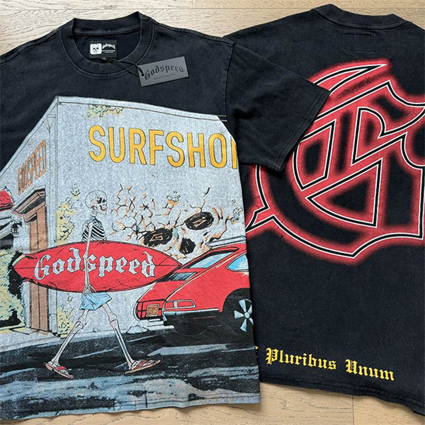 Godspeed neck T-shirt-M-0122