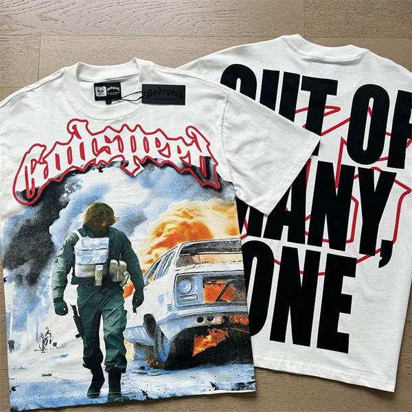 Godspeed neck T-shirt-M-0134