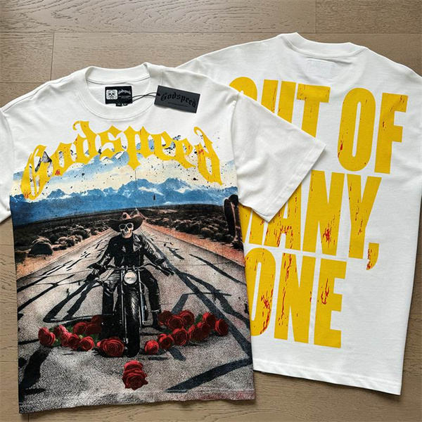 Godspeed neck T-shirt-M-0140